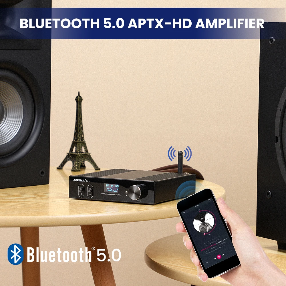 AIYIMA D03 HiFi Bluetooth 5 0 аудио усилитель 2 1 беспроводной цифровой звуковой сабвуфера USB DAC