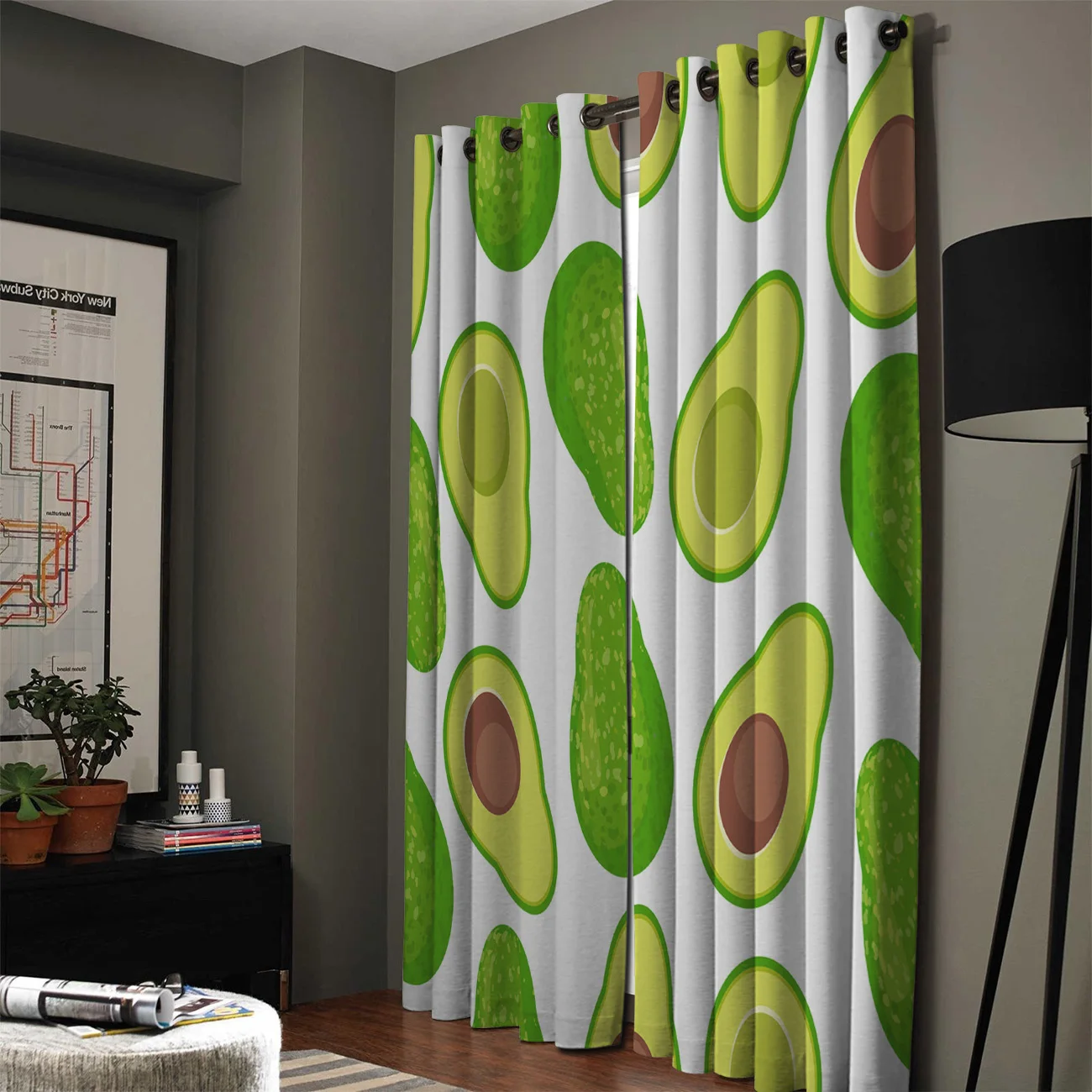 Затемняющие оконные шторы с авокадо и зелеными желтыми фруктами занавеска для
