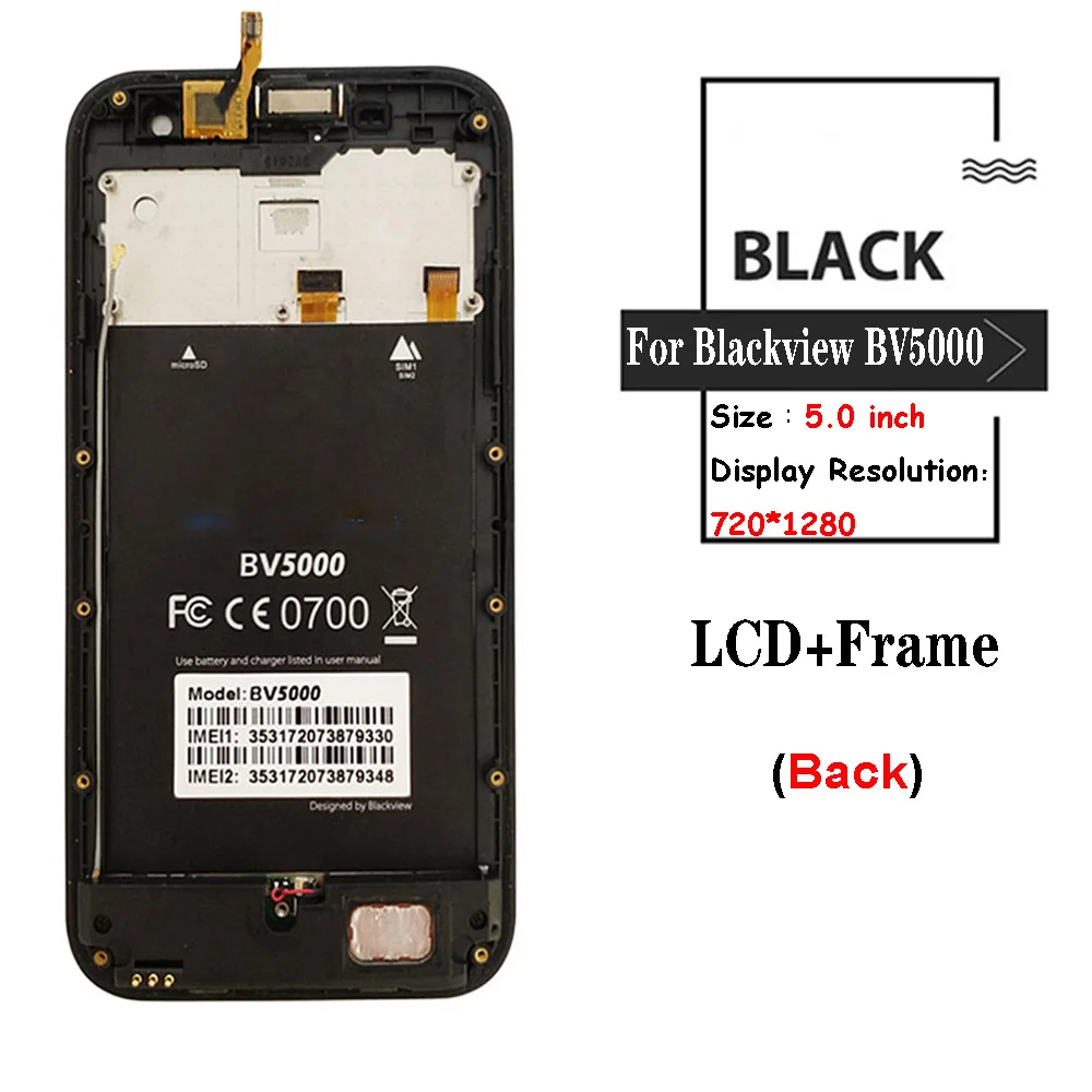 5.0" For Blackview BV5000 LCD+Frame Screen Digitizer Assembly BV 5000 100% Work well | Мобильные телефоны и