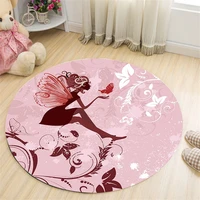 butterfly fairy round carpet living room parlor bedroom chair bath non slip rugs ballet girls kids lady mats home decor tapetes