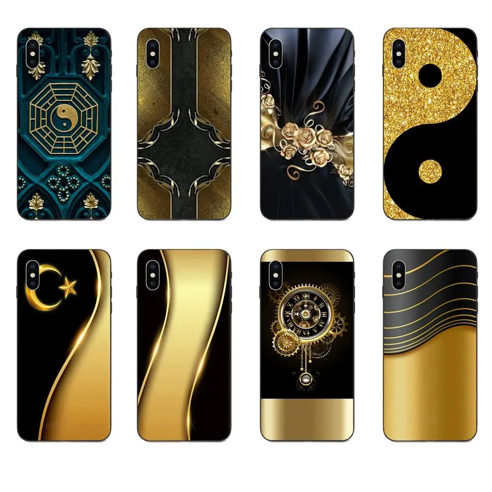 Черный золотой Yin Yang Tai Chi мягкий милый чехол с принтом для Apple iPhone 11 X XS Max XR Pro 4 4S 5 5S SE