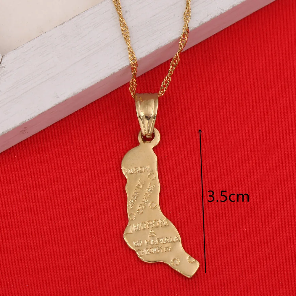 Соединенные Штаты и исламские Коморские Острова Морони кулон Карта Ожерелье для