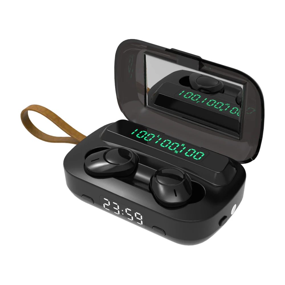 Наушники TWS Bluetooth 5 1 беспроводные наушники с зарядкой 2000 мАч 9D стерео спортивные