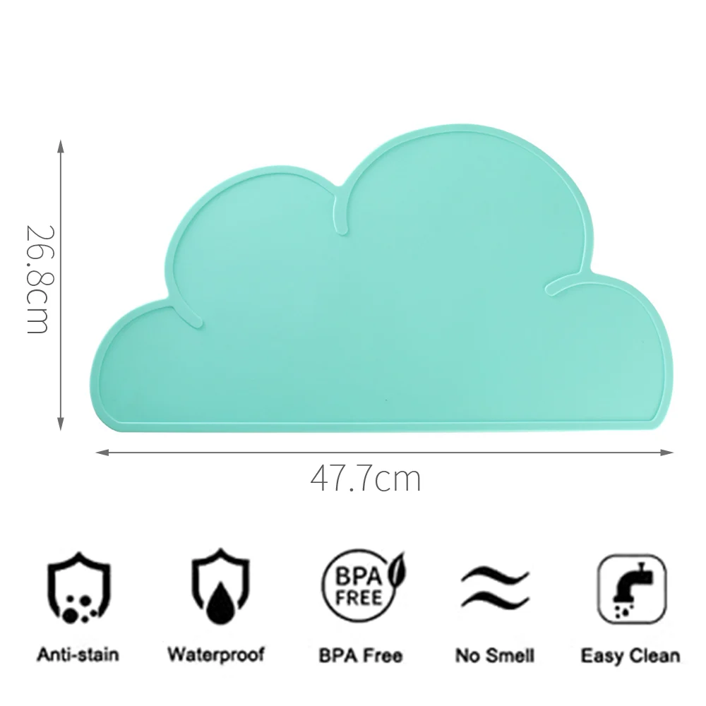 

Creative Cloud Shaped Placemat Kids Plate Mat Food Grade Silicone Table Pad Waterproof Heat Insulation Kitchen Gadget Easy Clean