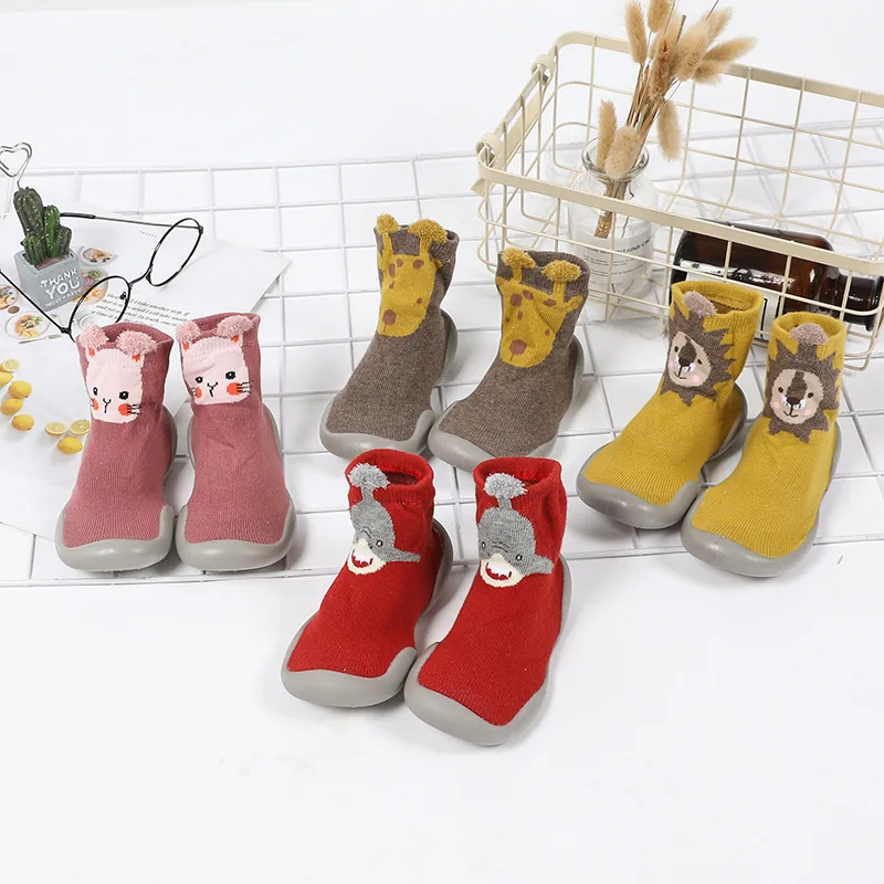 

Promotion Baby Toddler Tiger Shoes Non-Slip Anti-Off Foot Short Floor Knitted Socks First Walker 6Size 605 KeDing