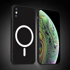 Магнитный чехол из жидкого силикона для iPhone 13, 12, 11 Pro Max, 11Pro, X, Xs, Xr, 7, 8 Plus, 13, Mini SE, беспроводное зарядное устройство, Magsafing, мягкий чехол