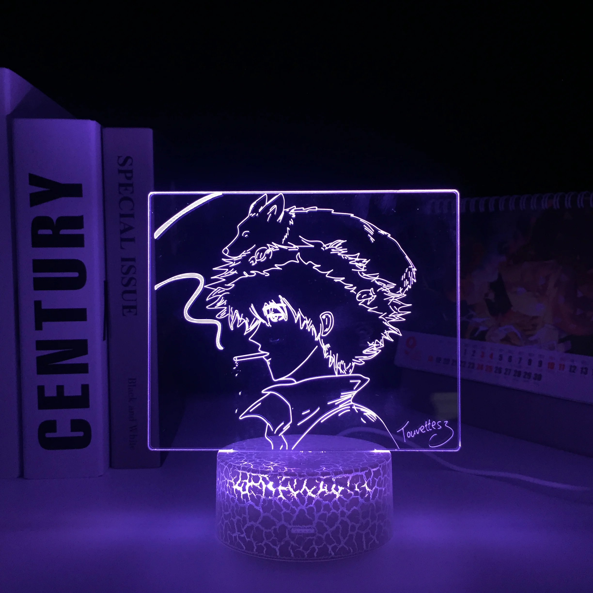 

3D LED Lamp Anime Figure 7Color Changes With Remote Control Visual Illusion White Cracked Base Animation Peripherals Night Light