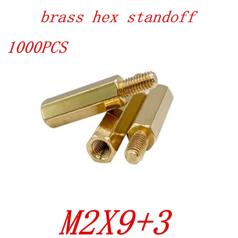 

1000pcs/lot M2*9+3 M2 male to female brass standoff spacer