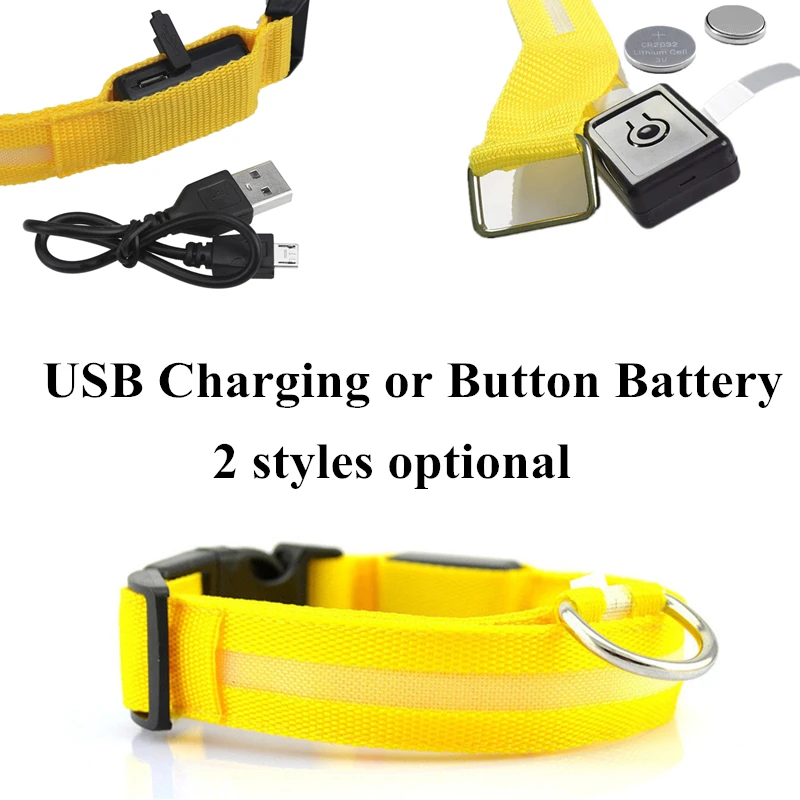 USB Charging Led Dog Collar Anti-Lost Luminous Flashing Necklace Cat Light Outdoor Walking Night Safety Pet Supplies | Дом и сад