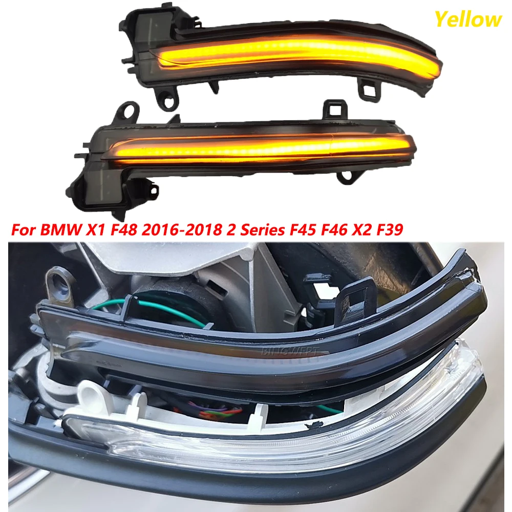 

Светодиодный динамический поворотный сигнал, последовательный боковой зеркальный световой индикатор, лампа для BMW X1 F48 2016-2018 2 серии F45 F46 X2 F39