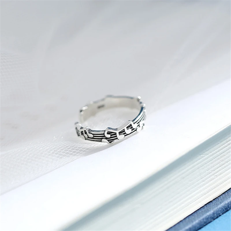 2020 Модные Винтажные Регулируемые кольца в виде музыкальных нот стиле ретро