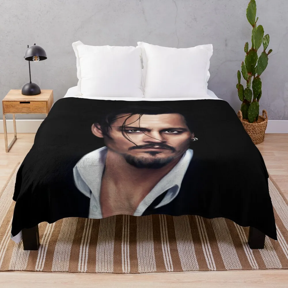 

Мягкое удобное легкое Фланелевое флисовое покрывало Джонни Depp из микрофибры, всесезонное теплое одеяло для гостиной/спальни