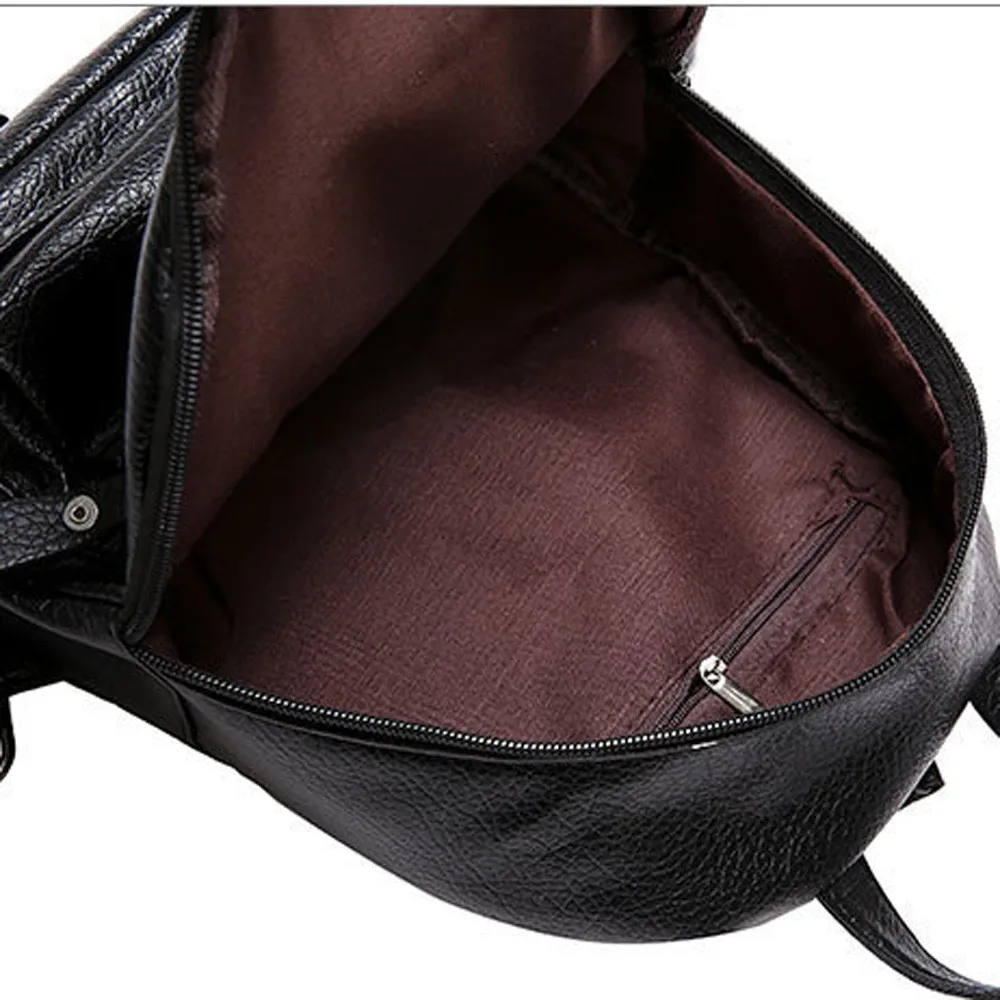 

New Women's Backpack PU Leather Travel Shoulder Bag Shoulder Bag Girl Multifunctional Small School Backpack Women Black