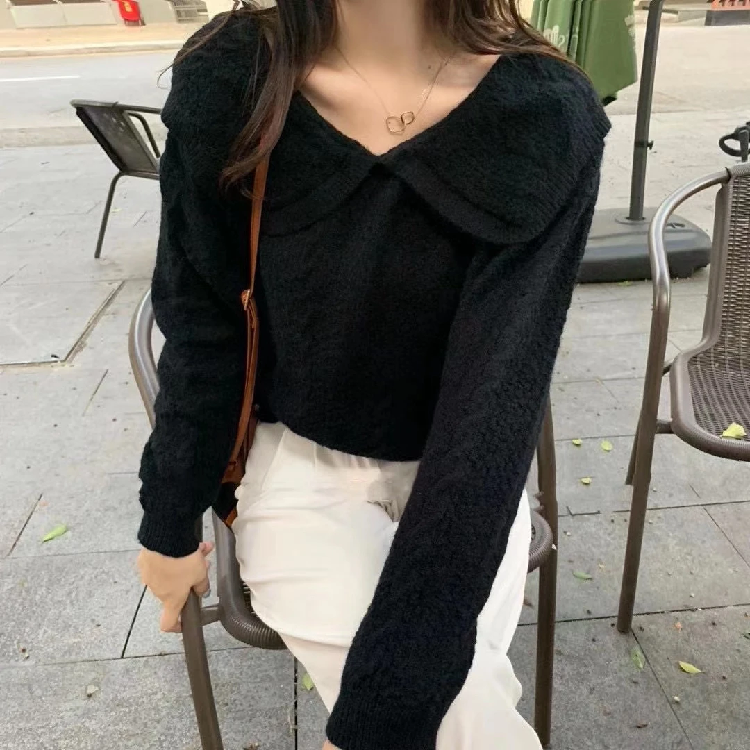 Женские Пуловеры и свитера 2020 зимний джемпер оверсайз корейские вязаные топы в