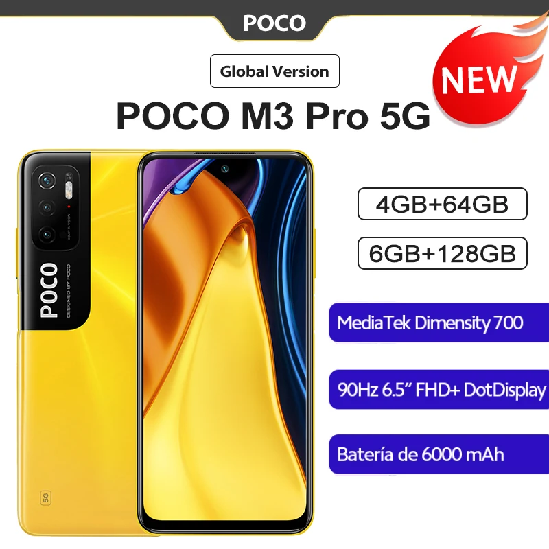 Новинка! Глобальная версия POCO M3 Pro 5G смартфон NFC 64GB/128 Octa Core 90 Гц 6 5 &quotFHD +