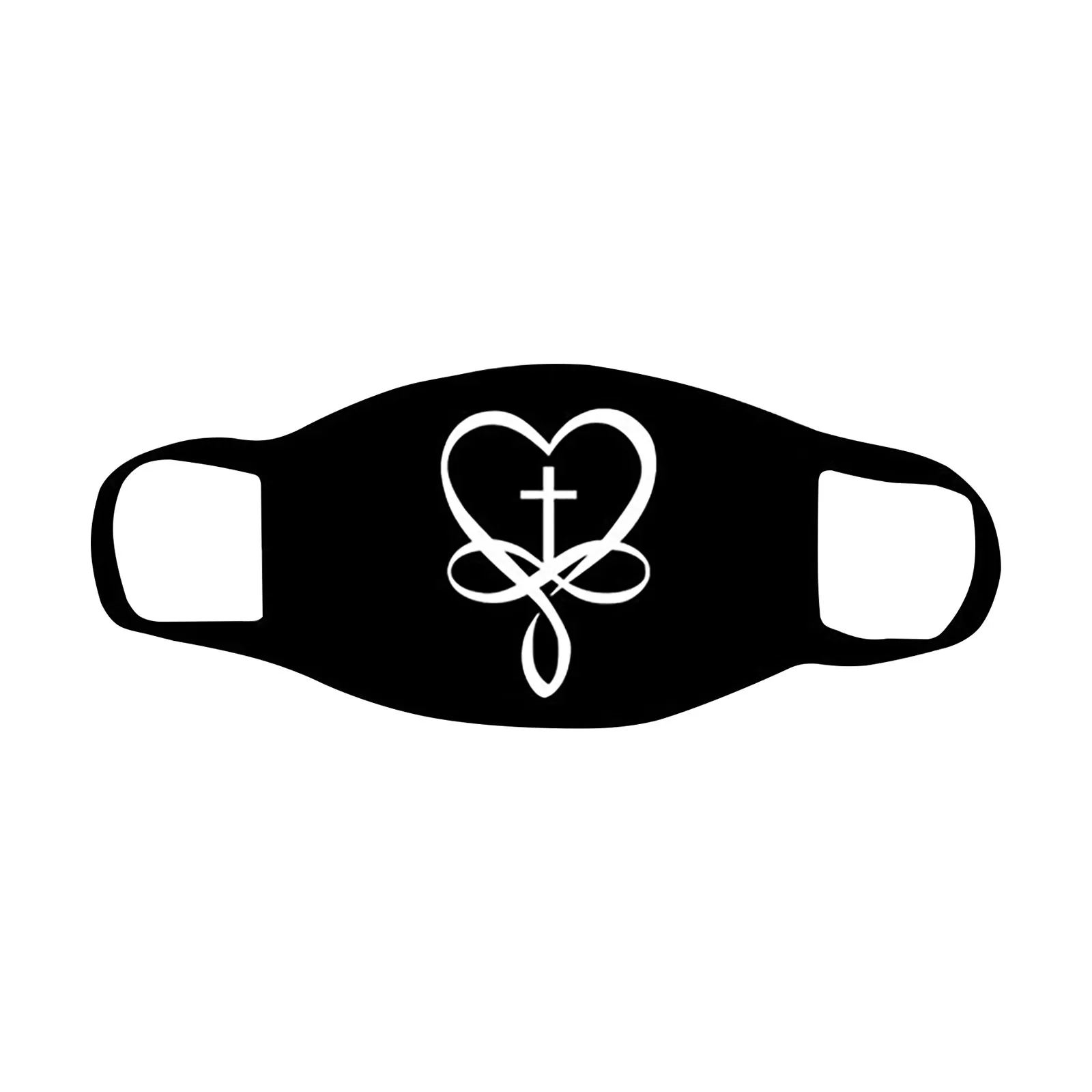 

1PC Easter Cotton Mask Adult Printed Warm And Mask Washable Black Mask