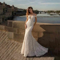 sexy mermaid 2021 boho lace applique off shoulder bohemian wedding gowns bridal dress custom made