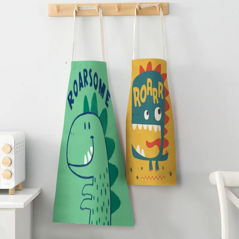 Фартуки с динозавром из мультфильма унисекс для приготовления пищи нагрудник