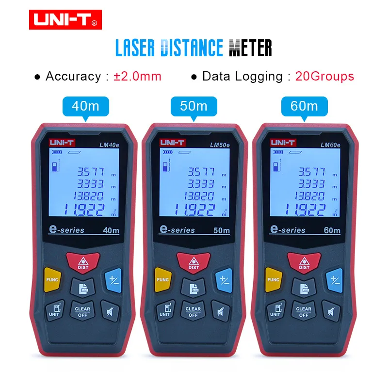 

UNI-T Laser Rangefinder 40M-60M Digital Laser Distance Meter Measure Tape laser Electronic Ruler Range Finder LM40e LM50e LM60e