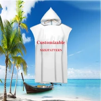 customizable 3d printed microfiber quick dry bath beach towels with hooded for adults kids swimming beach man woman bathrobe