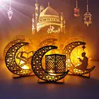 Луна деревянное ремесло ИД Мубарак декор украшения на Рамадан фонарь Рамадан Карим исламский мусульманский Ид аль-Фитр Декор принадлежности