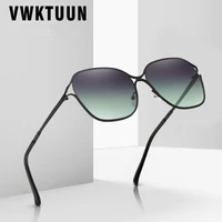 vwktuun trendy square sunglasses women 2021 stainless steel frame oversized womens sunglasses luxury hollow glasses uv400