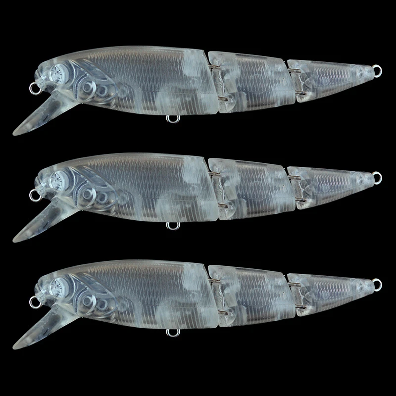 

Блесна для рыбалки блесна 5 шт./лот 10,8 см 13,2 г неокрашенные 3 сегмента приманки в виде гольяна Пластиковые Прозрачные Жесткие искусственные п...