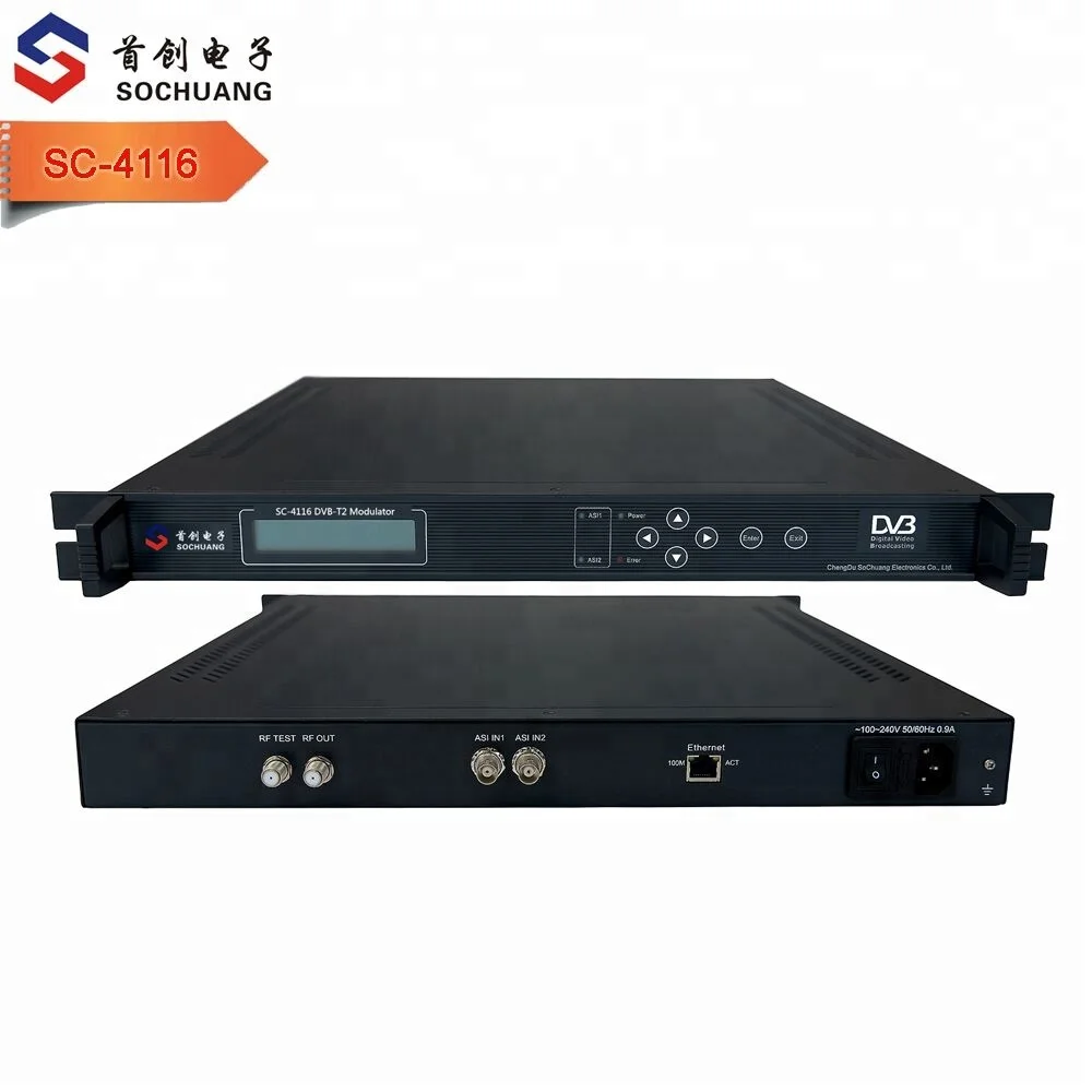 

4116 ASI DVB-T2 RF COFDM спутниковый цифровой ТВ-модулятор (ASI/IP IN,RF out)
