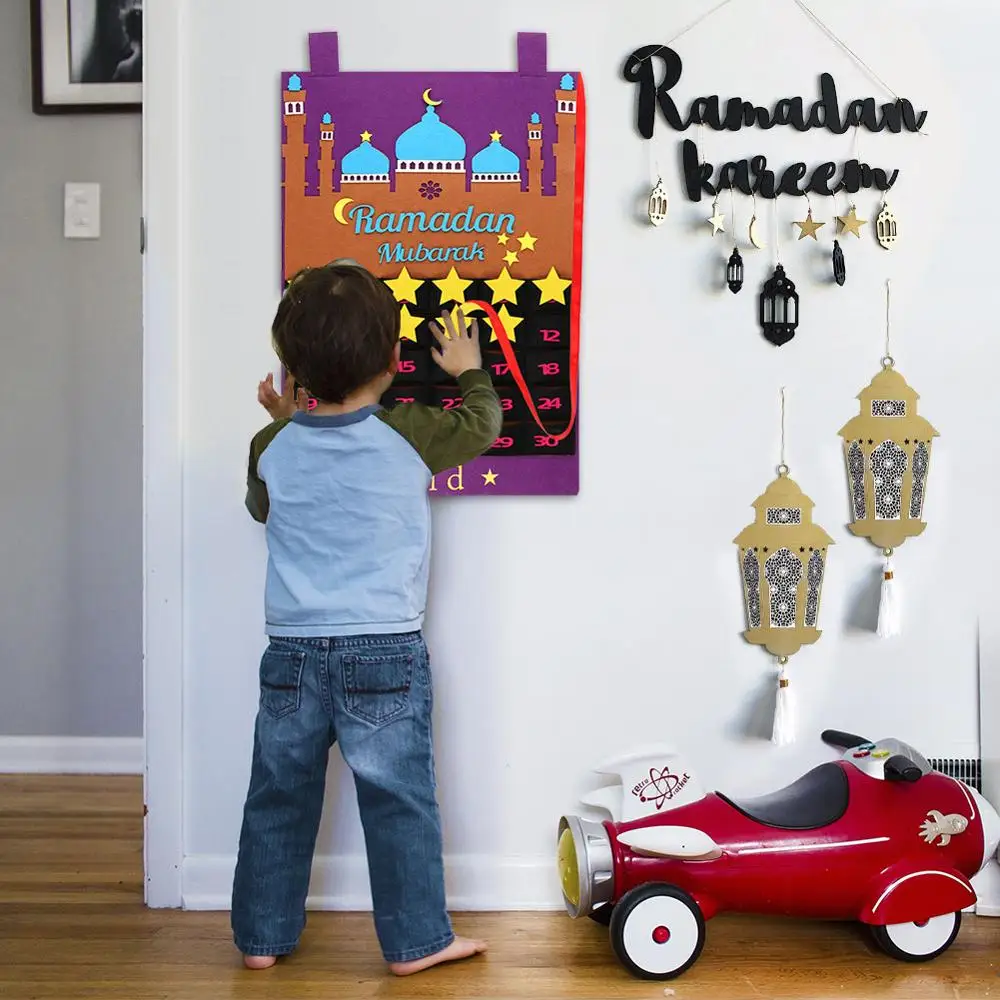 OurWarm Eid Mubarak обратный отсчет фетровый самодельный календарь для Рамадана детей с