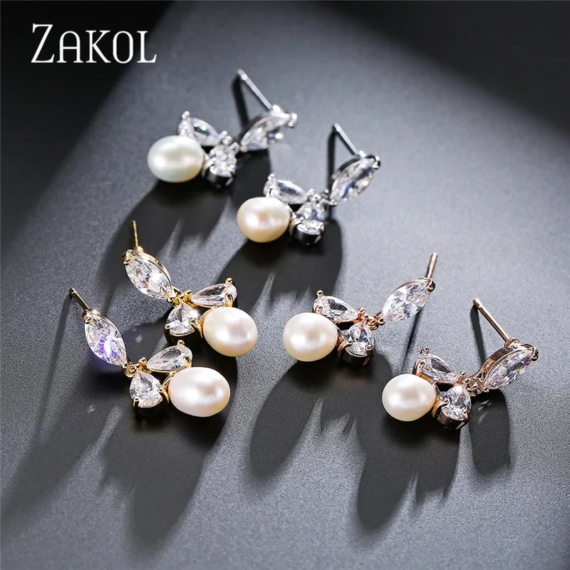 ZAKOL новые классические серьги с кубическим цирконием и цветком комплект