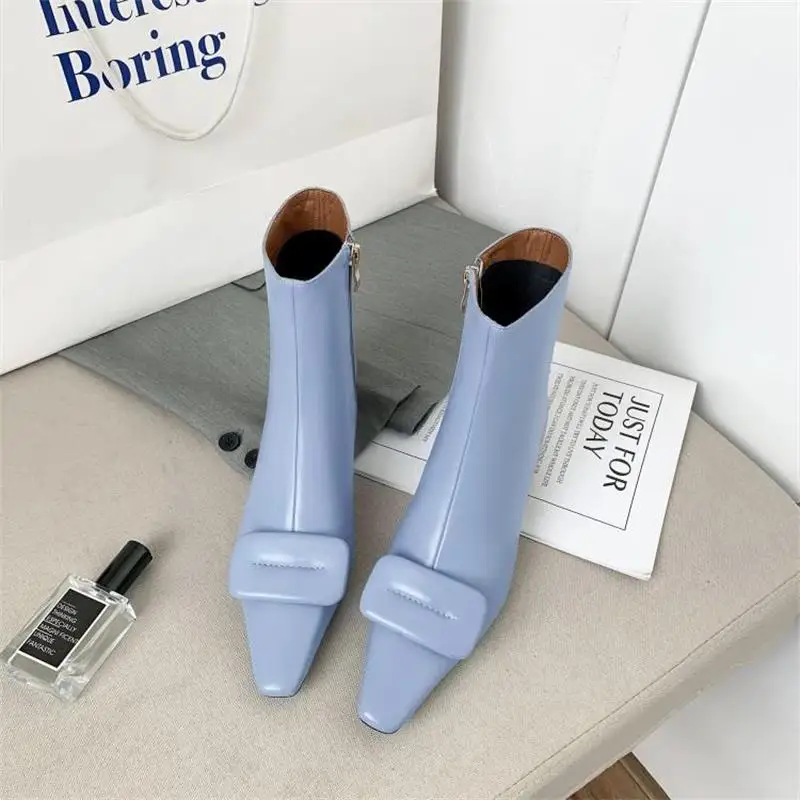2019 зимняя обувь женские ботильоны Zapatos De Mujer модная женская без застежки с острым