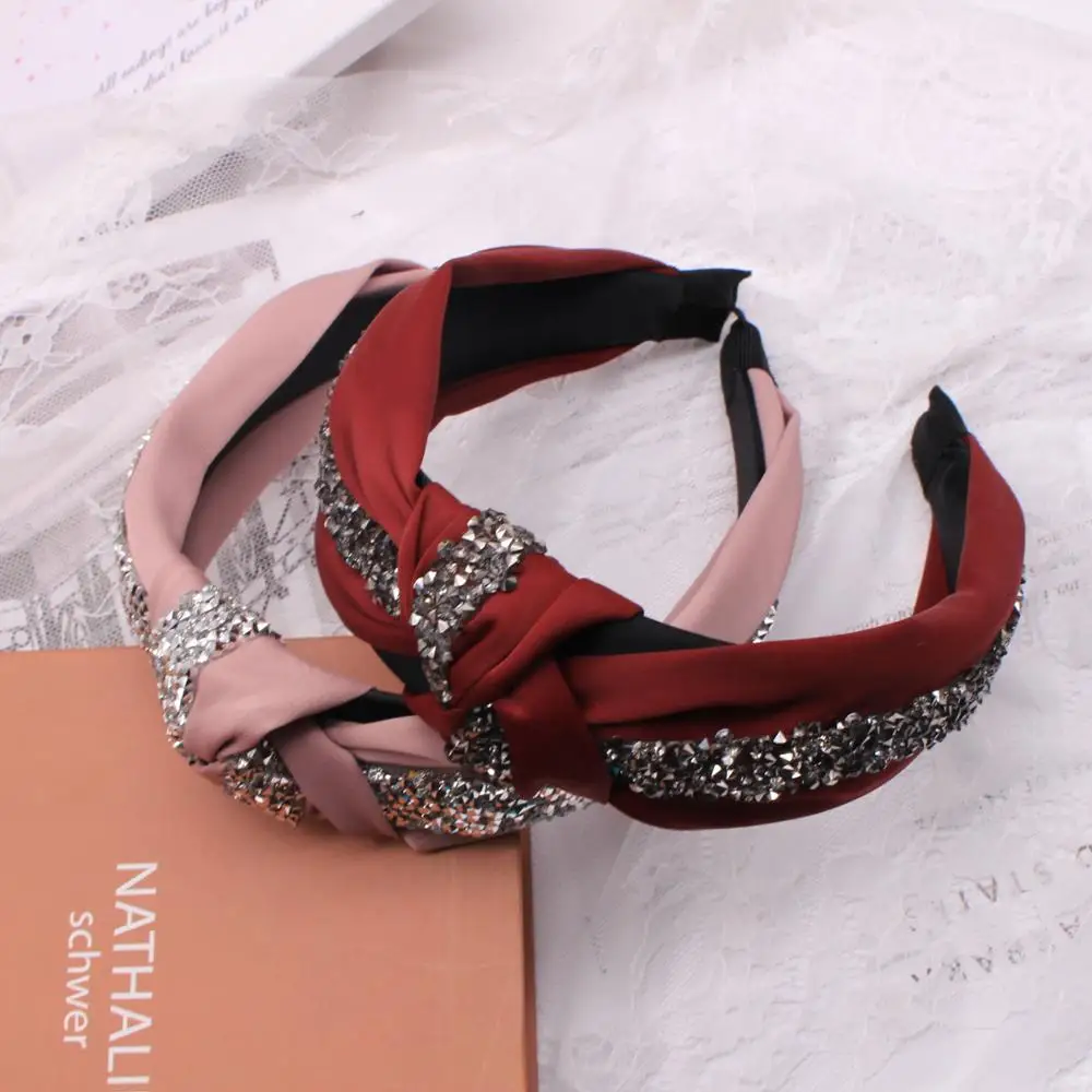 

European And American Fashion Wild Rhinestone Headband Korean Style Simple Super Flash Stitching Headband Hair Accessories