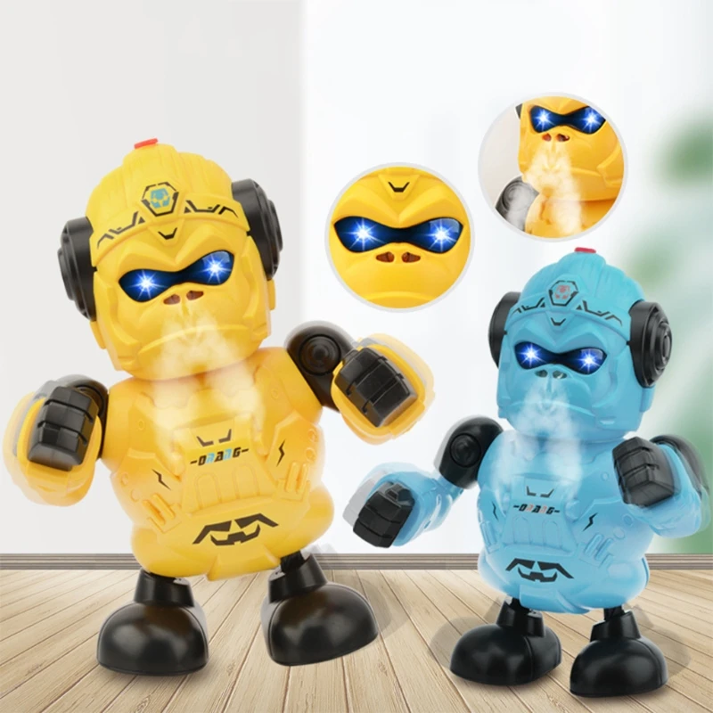 

Children Dance Robot Swing Arm Simulated Walking Spray Water Gas Creative Rotating Music Luminous Dazzling Doll Figure