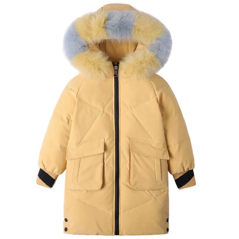 

Baby Girls Jacket Kids Winter Christmas Coat Girls Warm Hooded Outerwear Toddler High Quality Long Thick Down Jacket 3-14 Years