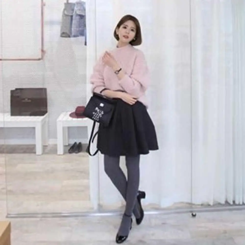 

Women Autumn Winter Turtleneck Sweater Fashion Striped Thick Sweater Women Loose Long-sleeved Sweaters Mid-long Knit Top