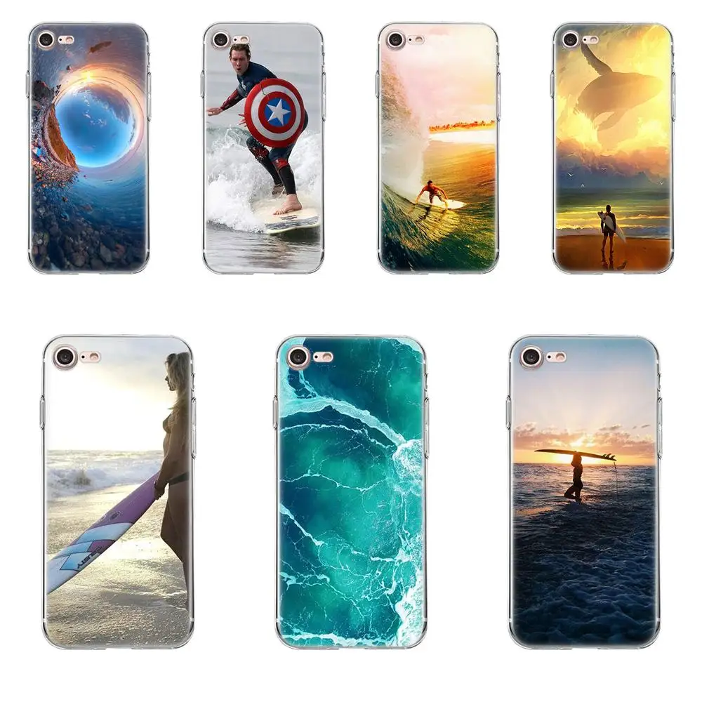 Tpwxnx заказной узор прозрачный мягкий корпус морская волна для серфинга лето samsung