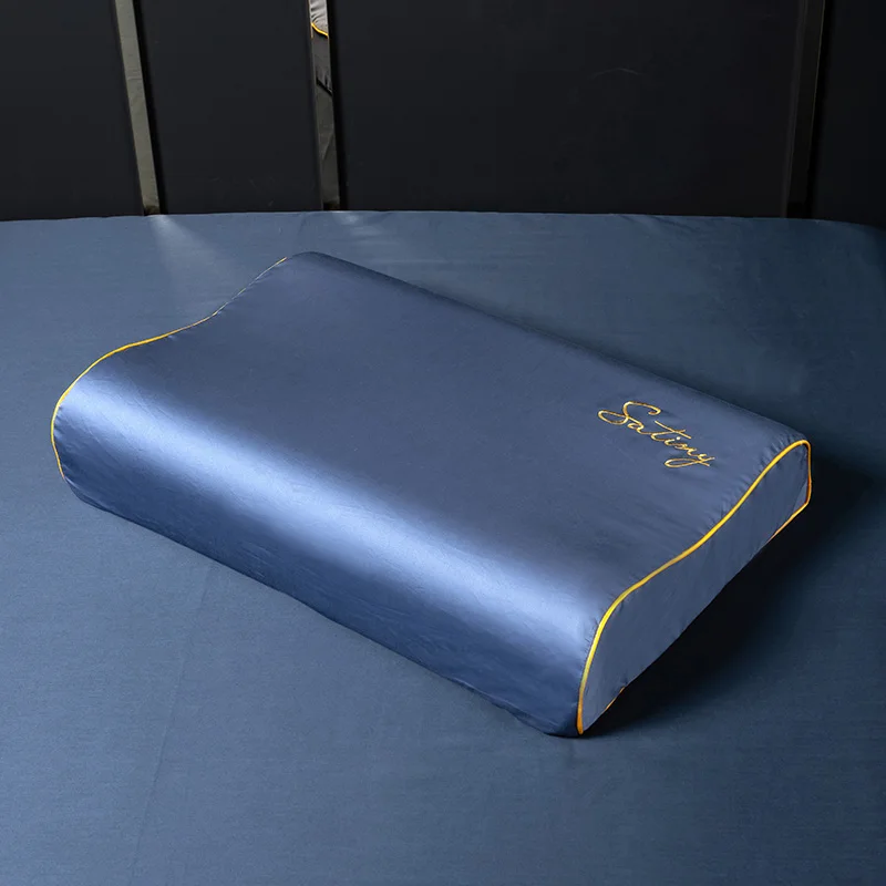 

60S Embroidery Cotton Pillow Case High Quality Egyptian Cotton Solid Color Pillowcases Latex Pillow Case Cover 30x50 40x60