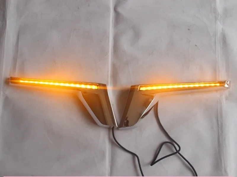 Хромированная боковая панель Qirun с желтым указателем поворота для Toyota land cruiser prado