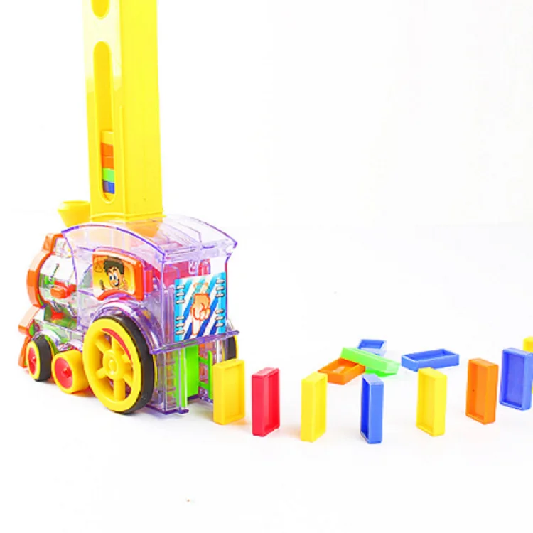 Электрический поезд домино модель игрушка набор 60 шт. цвет игры строительные