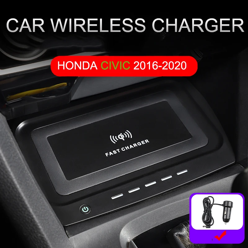 Автомобильный Wirelesss Зарядное устройство для Honda CIVIC 10TH поколения 2016-2020 мобильный