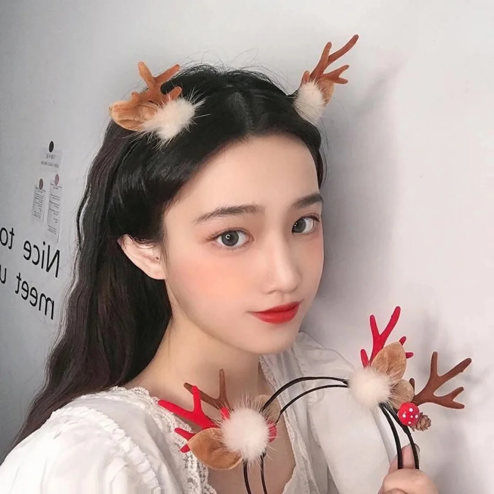 

Elk Antler Headband Forest Fairy Branch Deer Ear Christmas Party Headwear Hair Accessories Easter Stage Show Photo Prop Hairpin