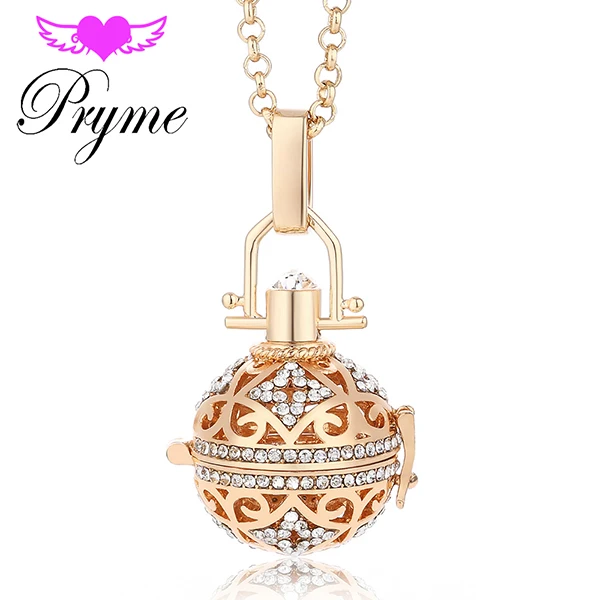 18K Gold Plated Angel Bola ароматерапия с парфюмом кулон эфирное масло диффузор колье с кулоном в виде клетки кулон для женщин подарок ювелирные изделия L064 - Окраска металла: 18K Gold Plated