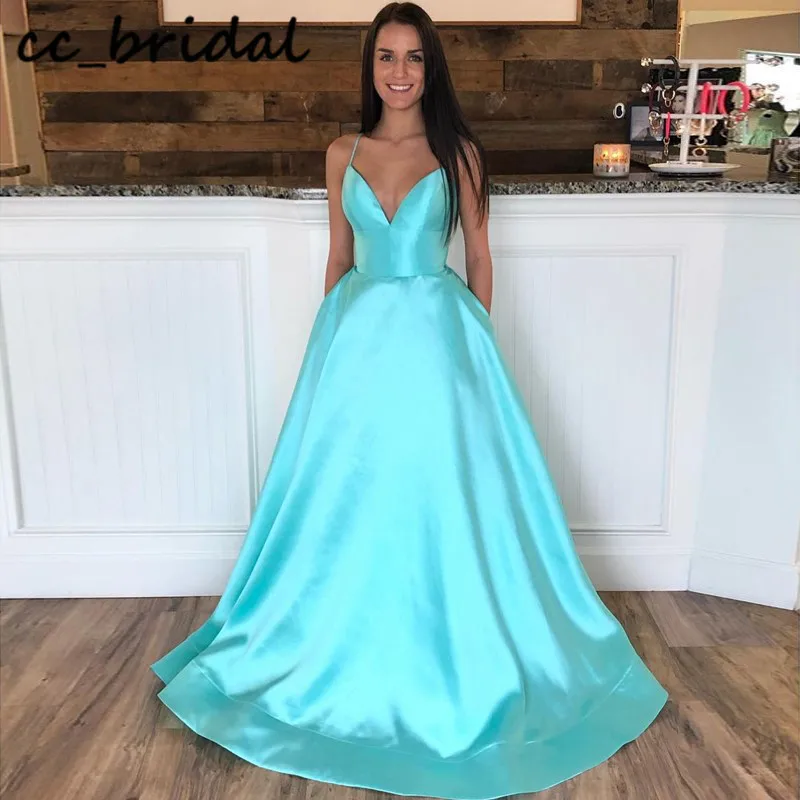 

Charming Criss Cross Satin Prom Dresses Long Sexy V-neck Dress Woman Party Night 2021 New Coming Robe de soirée de mariage