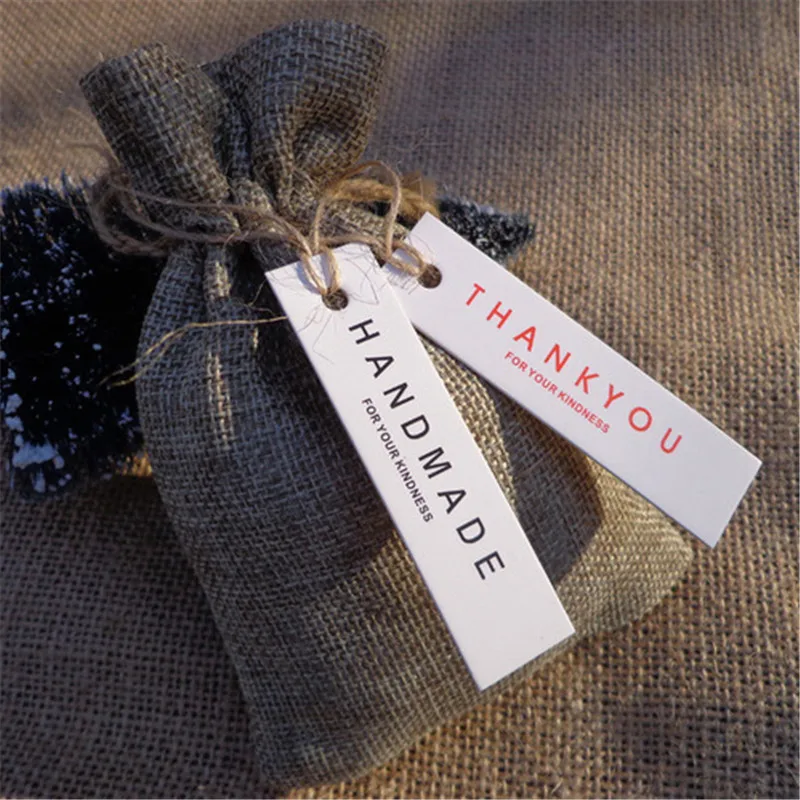 

50pcs/Set Hang Tags For Handmade Items Christmas Hallowmas Baby Shower Wedding Decoration Gift Box Thank You Handmade Labels