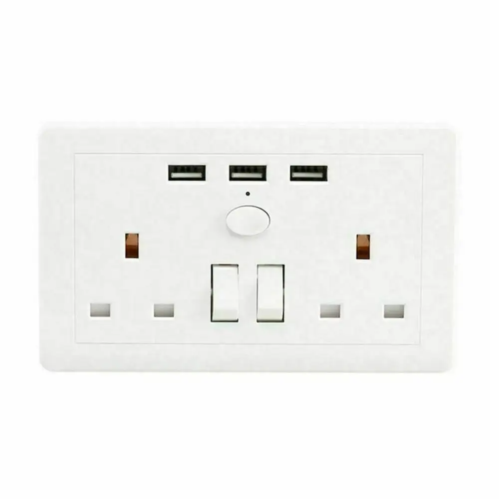 С 3 USB стены Мощность Двойной штепсельная английская вилка Заземленный