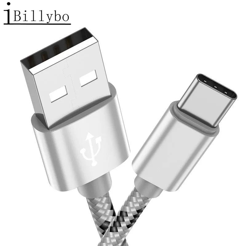 Нейлоновый плетеный шнур USB Type C кабель для передачи данных быстрое зарядное
