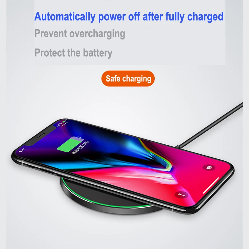 10w wireless charger for iphone11 xs max x xr 8plus fast charge mobile phone charger for ulefone doogee samsung note 9 8 s10plus free global shipping