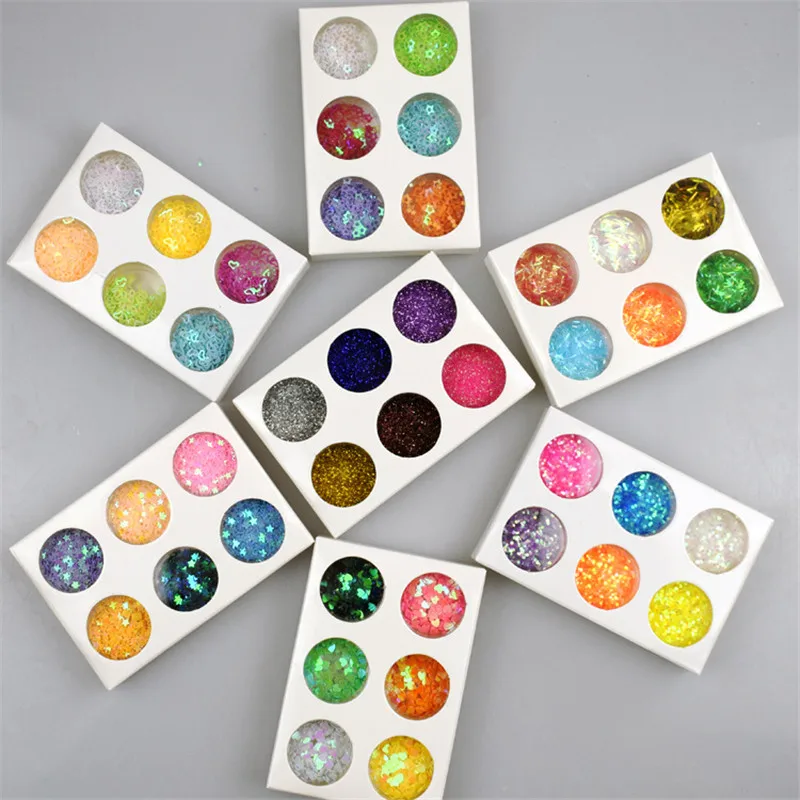 

6 Holes Slime Fruit Slice Pearl Sequin Soft Pottery Sprinkles Filler Children Toys Modeling Clay DIY Accessories Nail Art Tips