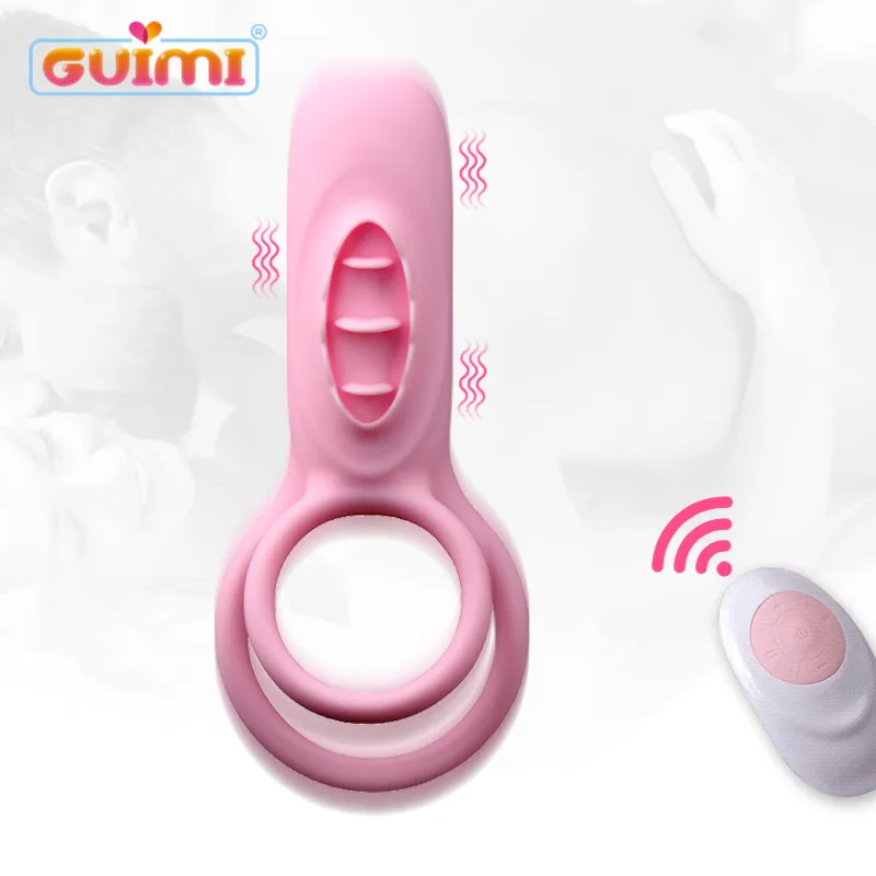 GUIMI кольцо вибратор на пенис секс игрушки для пар Фетиш клиторальный стимулятор
