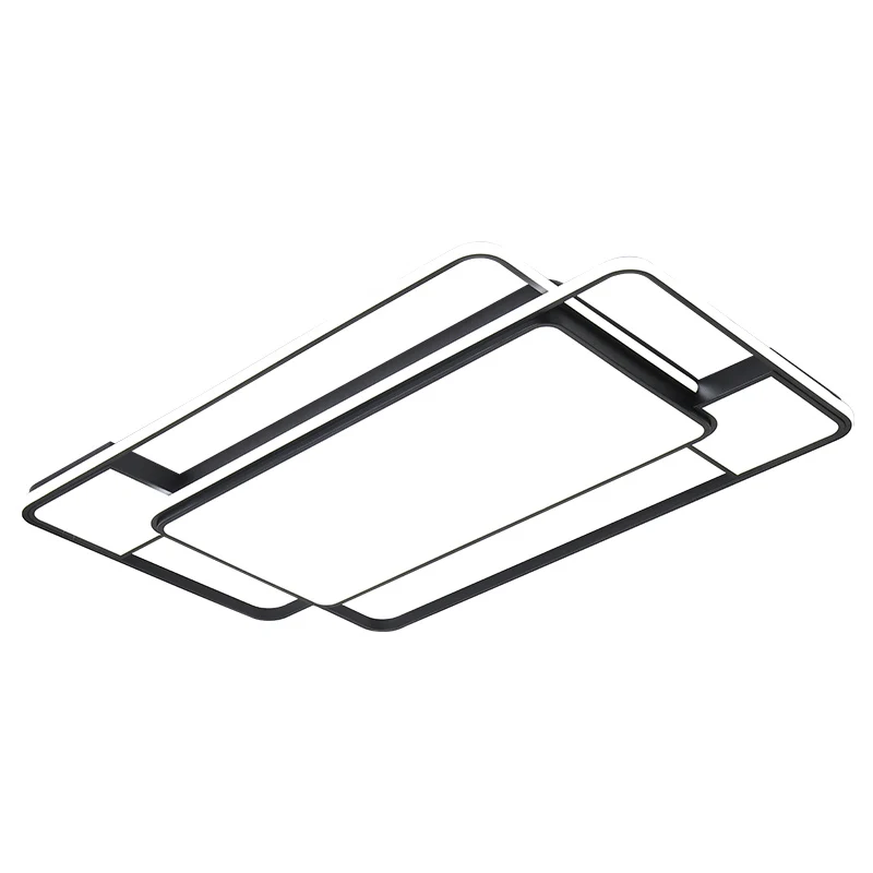 Modern LED Ceiling Lights For Living Room Bedroom Home Lighting Fixtures Black Square surface mounted Lamp AC85-265V | Лампы и